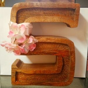 Wood Shaped Letter S Home Decor